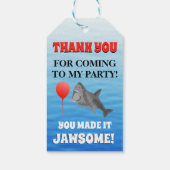 Shark Party Dank je Jawsome Cadeaulabel (Achterkant)