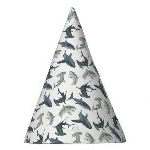 Shark Party Pet met Waterverf haaien Feesthoedjes