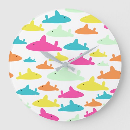Shark Pattern Grote Klok (Voorkant)