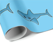 Shark Pattern - Wrapping Paper, 30 x 6 inch Cadeaupapier (Rol Hoek)