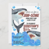 Shark Personalized Birthday Party Kaart (Voorkant)