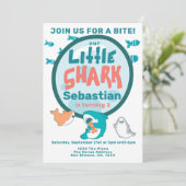 Shark Personalized Birthday Party Kaart (Staand voorkant)