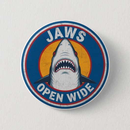 Shark pin ronde button 5,7 cm (Voorkant)