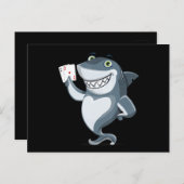 Shark Poker Player - Funny Poker Gift Aankondigingskaart (Voorkant / Achterkant)