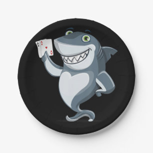 Shark Poker Player - Funny Poker Gift Papieren Bordje