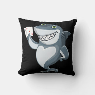 Shark Poker Player - Funny Shark Gifts Kussen