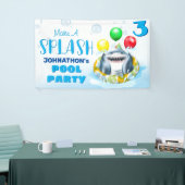 Shark Pool Party Kids Verjaardag Spandoek (Beurs)