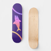 Shark Rainbow Glitter Paars Skateboard (Voorkant)