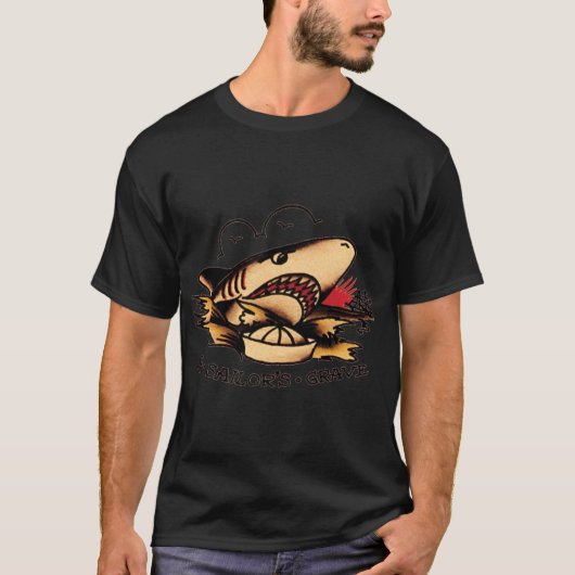 Shark Sailors Grave Americanraditional Sailor Jerr T-shirt (Voorkant)