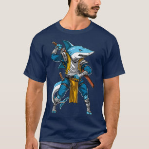 Shark Samurai Ninja Kung Fu Martial Arts Warrior T-shirt