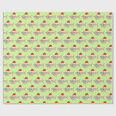 Shark Santa Hat Candy Cane Peppermint Kerstmis Cadeaupapier (Vlak)