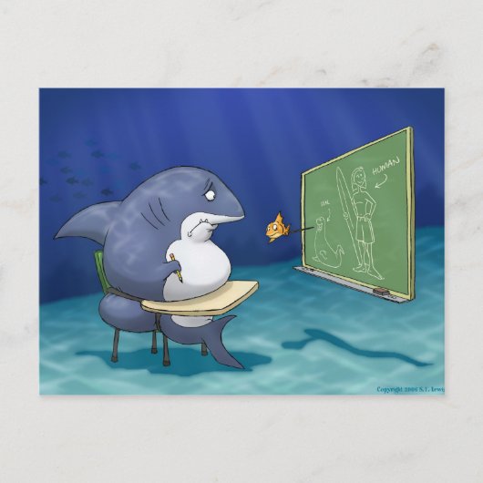 Shark School Briefkaart (Voorkant)