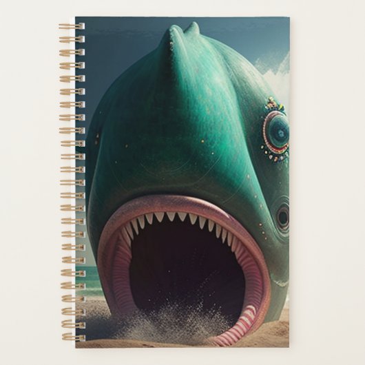 Shark sculpture on the beach (Devant)