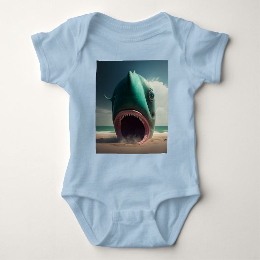 Shark sculpture on the beach romper (Voorkant)