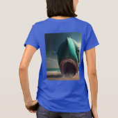 Shark sculpture on the beach t-shirt (Achterkant)