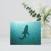 Shark Silhouette Briefkaart (Staand voorkant)