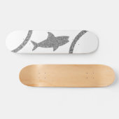 Shark Silver Glitter White Skateboard (Horizontaal)