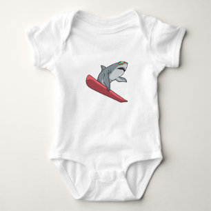 Shark Snowboarder Snowboard Romper