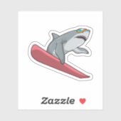 Shark Snowboarder Snowboard Sticker (Vel)