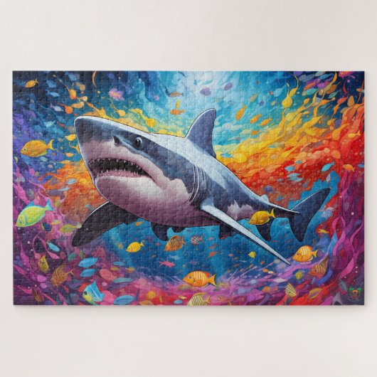 🐙 Shark Splash: de rockster van de oceaan Legpuzzel (Horizontaal)