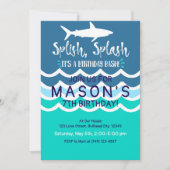 Shark Splash Party nager Invitation Garçons été (Devant)