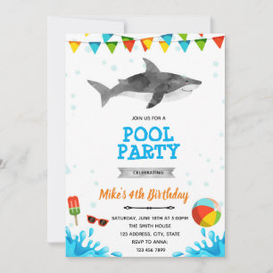 Shark strand poolparty kaart
