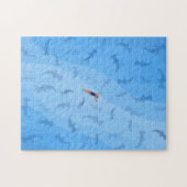 Shark strand swimmer Aerial Illustration Legpuzzel (Horizontaal)