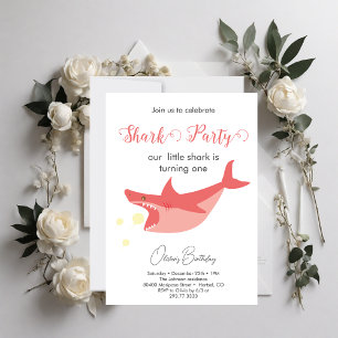 Shark Summer Party Baby Bash Verjaardagsfeest Kaart