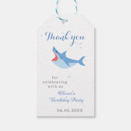 Shark Summer Party Splash Birthday Bash Dank je Cadeaulabel