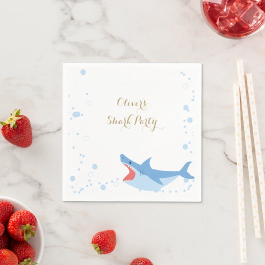 Shark Summer Party Splish Splash Birthday Bash Servet (Insitu)