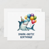 Shark-tastic Birthday Kaart (Voorkant / Achterkant)