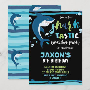 Shark Tastic Birthday Party Shark Boys Pool Party Kaart