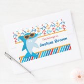 Shark Terug naar School Gepersonaliseerde Labels (Envelop)