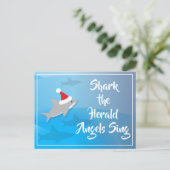 Shark the Herald Angels Zing Briefkaart (Staand voorkant)