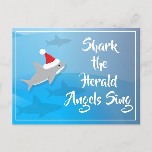 Shark the Herald Angels Zing Briefkaart (Voorkant)