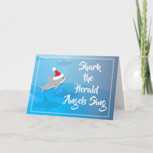 Shark the Herald Angels zingen kerstvakantie Kaart