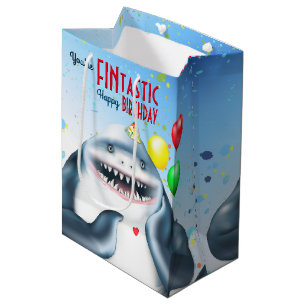 Shark Theme Fintastic Kids Birthday Medium Cadeauzakje