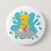 Shark Third Birthday Button (Voorkant)
