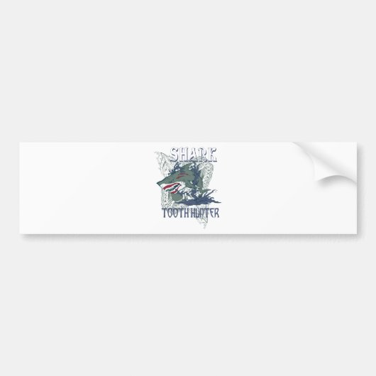 SHARK TOOH HUNTER BUMPERSTICKER (Voorkant)