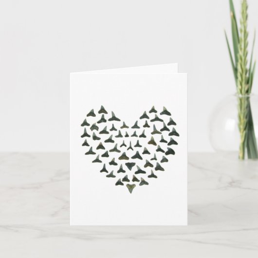 Shark Tooth Heart Notecard Kaart (Voorkant)