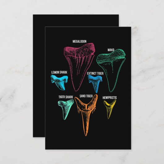 Shark Tooth Hunting - Crazy Shark Gifts Informatiekaartje (Voorkant / Achterkant)