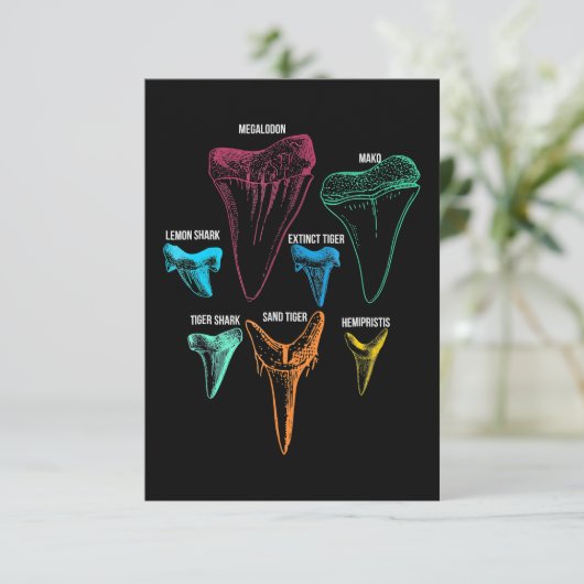 Shark Tooth Hunting - Crazy Shark Gifts Informatiekaartje (Staand voorkant)