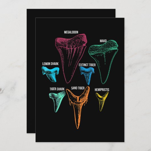 Shark Tooth Hunting Identity Key Bedankkaart (Voorkant / Achterkant)