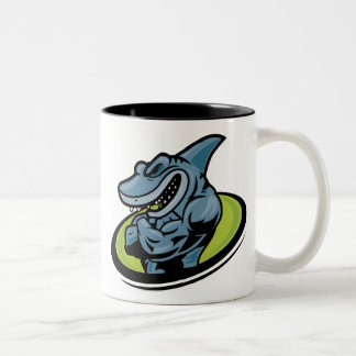 shark tweekleurige koffiemok
