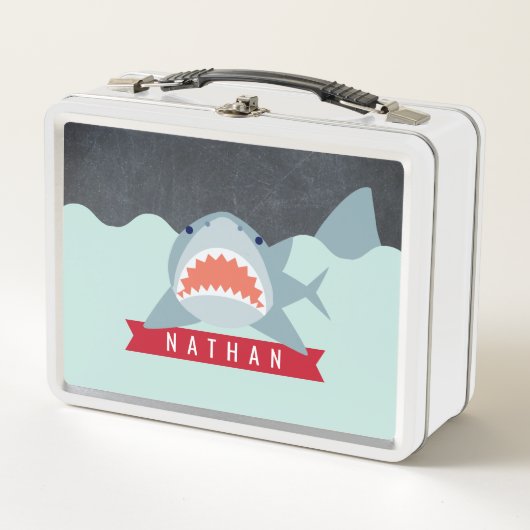 Shark Under the Water Blue Boy Lunch Box (Devant)