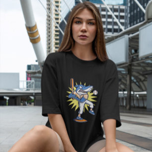 Shark van honkbalspeler t-shirt