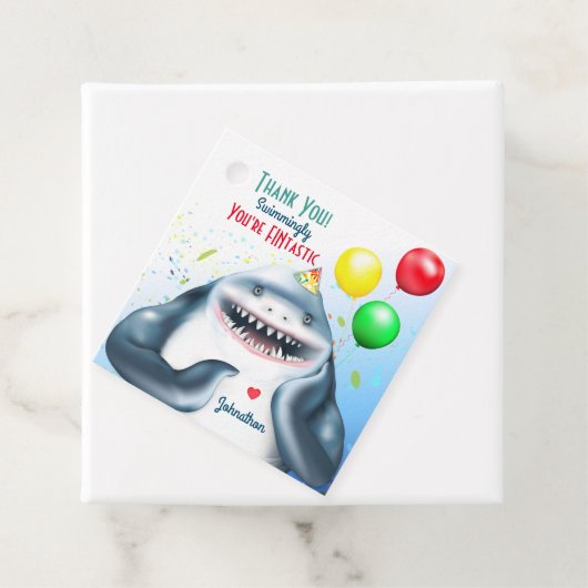 Shark Verjaardag Dank u Bedankjes Labels (In situ)