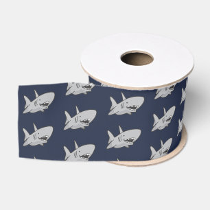 Shark verjaardagsfeest Blue Grosgrain Ribbon Lint