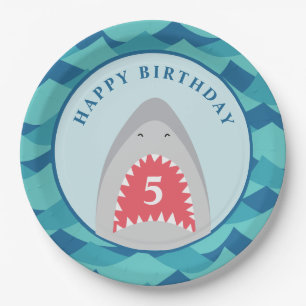 Shark verjaardagsfeest papieren bordje