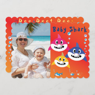 Shark 🌊 Verjaardagsfeestje Cool FabFun Kinder Kaart